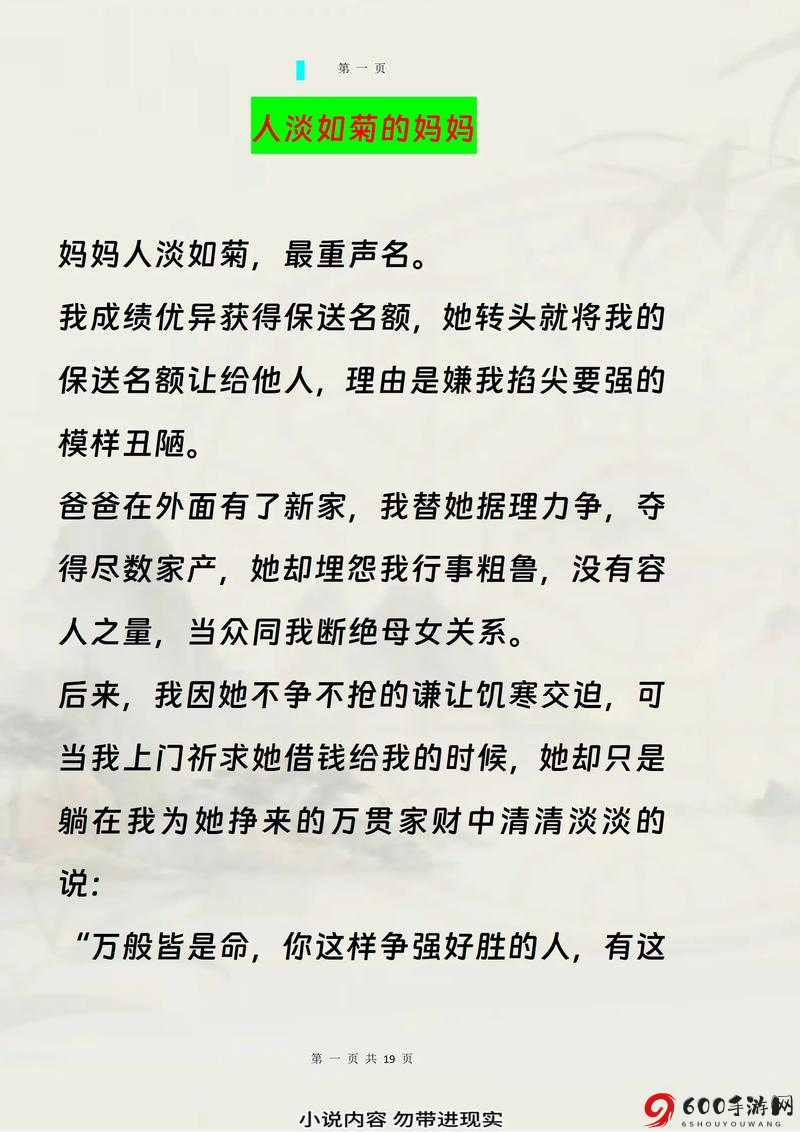 妈妈献给领导的小说相关